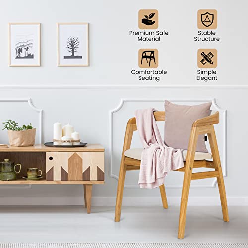 Modern Bamboo Accent Chair with Cushion for Living Room, Bedroom, Dining Room