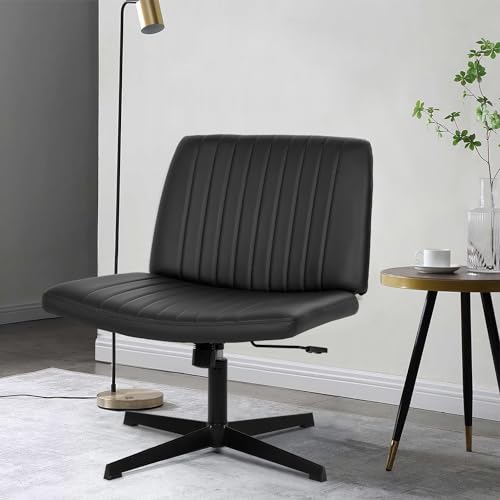 Modern Black Swivel Desk Chair with Adjustable Height