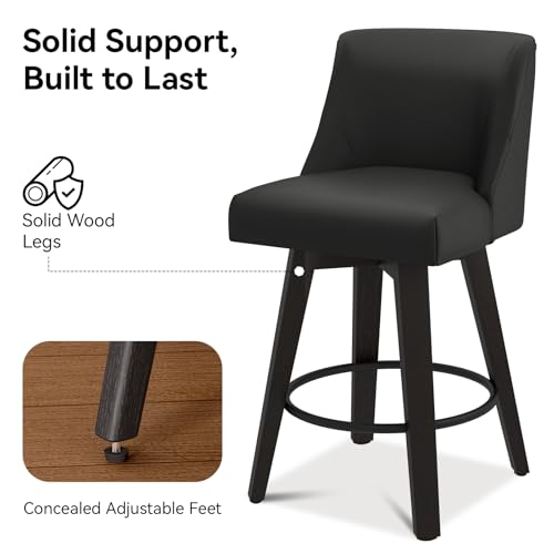 2 Swivel Bar Stools for Kitchen Island or Dining Room