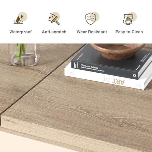 Vabches Extendable Mid-Century Modern Dining Table for 6-10, 55'' to 78'', Space-Saving Design for Small Apartments and Conferences