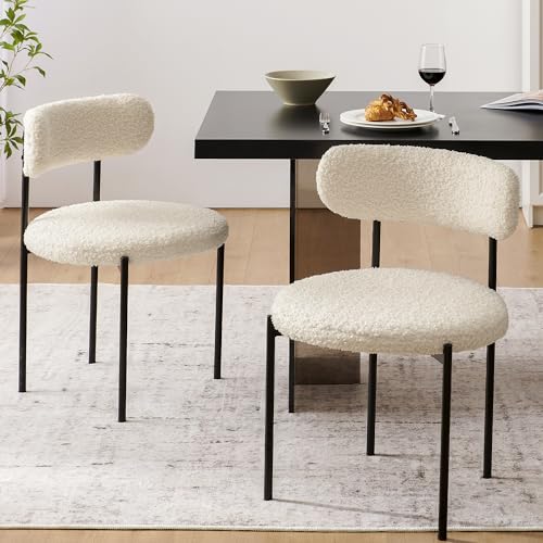 Modern Black and White Upholstered Dining Chair Set (Set of 4)
