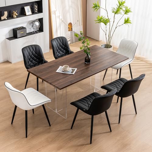 Modern Upholstered Black Dining Chairs Set of 2 for Kitchen and Dining Room