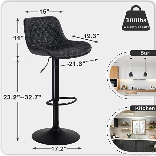 Modern White Counter Height Bar Stools Set of 2 for Kitchen Island Counter